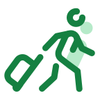 Cartoon person with luggage